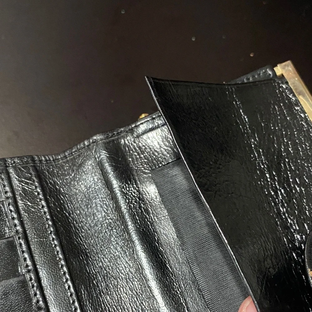 Vintage slim Black Leather Wallet